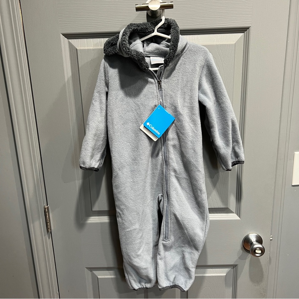 Gray Hooded Baby Onesie